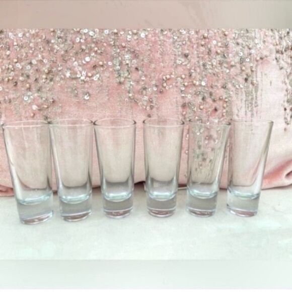 Vintage 2 oz. Heavy Glass Shot Glass Set of 6 - Picture 3 of 8